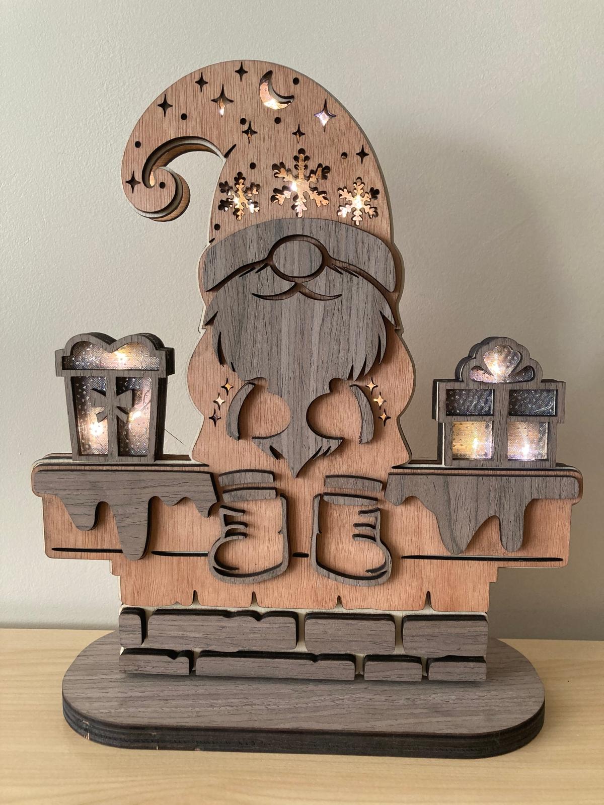 "kerst" kerstman met licht (AA baterijen)