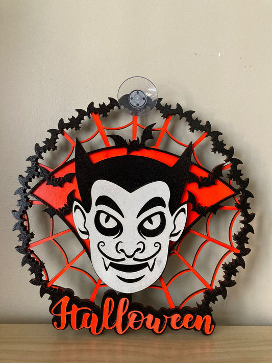 "Halloween" raamdecoratie vampier