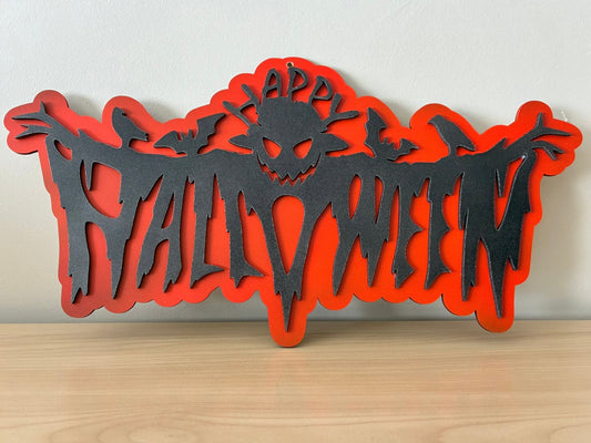 “Happy Halloween” bord met spook