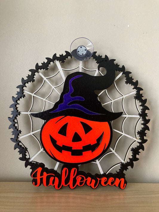 "Halloween" raamdecoratie pompoen