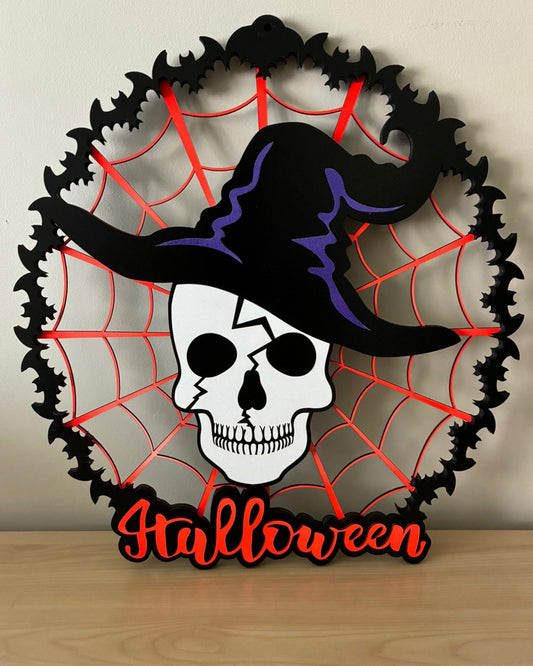 “Halloween” bord met doodskop